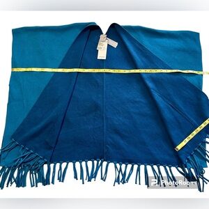 CHICO’S NEW with tags, reversible teal blue poncho/wrap/ruana size SM/M